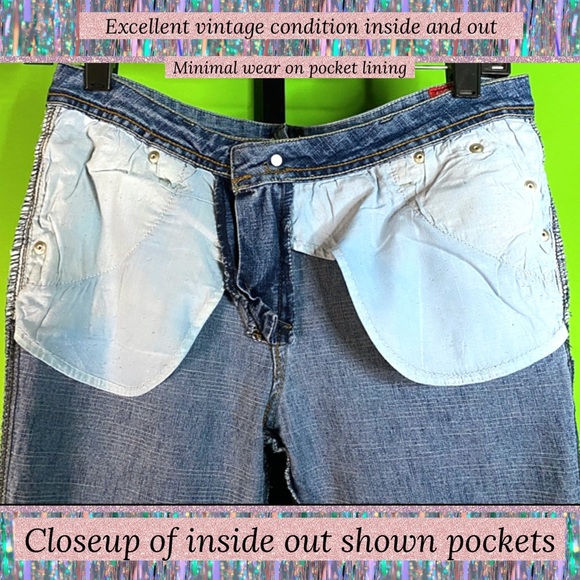 VINTAGE Y2K/90S HOT KISS BOOTCUT JEANS EXC COND SZ 9 back to school cool - Picture 7 of 13